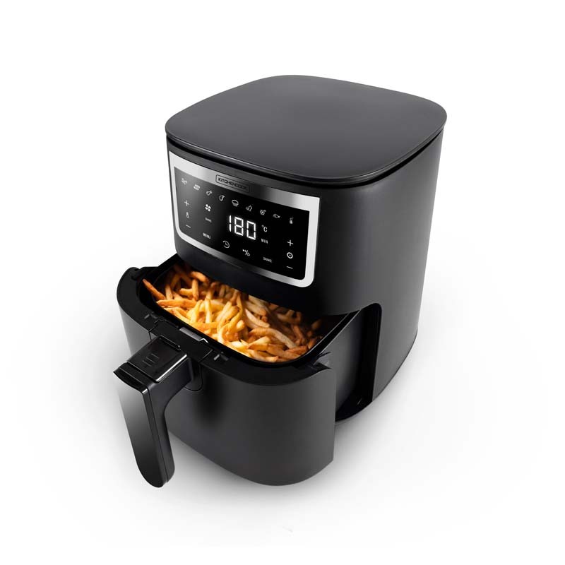 Friteuse Sans Huile Dual Easy Fry & Grill 8,3 L - 2450 W, 2 Tiroirs (5,2 L + 3,1 L), 8 Programmes - Inox/Noir