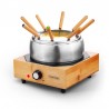 APPAREIL A FONDUE AVEC BASE EN BAMBOU ECOWOOD INOX DE KITCHENCOOK