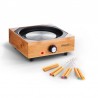 APPAREIL A FONDUE AVEC BASE EN BAMBOU ECOWOOD INOX DE KITCHENCOOK