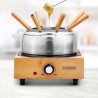 APPAREIL A FONDUE AVEC BASE EN BAMBOU ECOWOOD INOX DE KITCHENCOOK