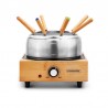 APPAREIL A FONDUE AVEC BASE EN BAMBOU ECOWOOD INOX DE KITCHENCOOK