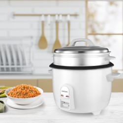 CUISEUR À RIZ 8L BLANC AVEC PANIER VAPEUR – HONG KONG XXL KITCHENCOOK