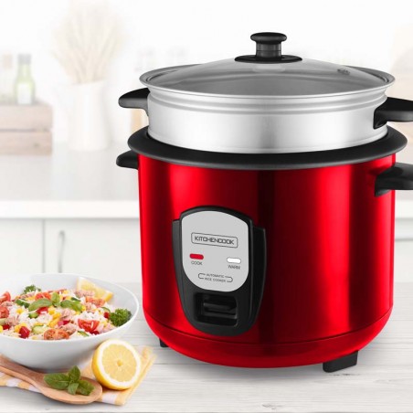 CUISEUR À RIZ 700W 1.8L AVEC PANIER VAPEUR – JAPAN X RED KITCHENCOOK