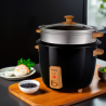 CUISEUR À RIZ 1.8L AVEC PANIER VAPEUR – JAPAN X WOOD BLACK KITCHENCOOK