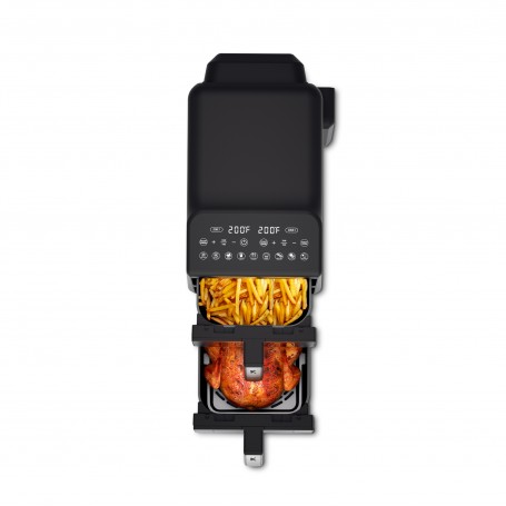 Friteuse à Air Double Zone COBNN 11L (2x5,5L) - Écran Tactile Pliable - 10 Programmes - Matériau Ignifuge V0 - 2800W