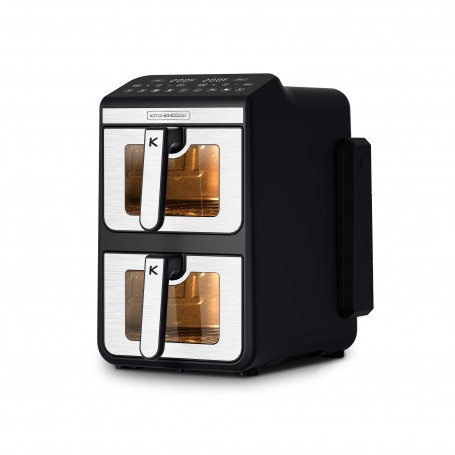 Double Friteuse à Air Verticale 12L AIRFLOW 12 Kitchencook - 2 Paniers Superposés, 12 Programmes, Cuisson Saine & Économique