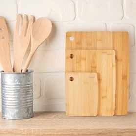 LOT DE 3 PLANCHES A DECOUPER EN BAMBOU LES PLANCHES DE KITCHENCOOK