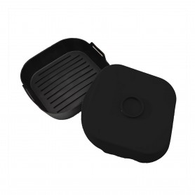 LOT DE 2 PANIERS SILICONE CUISSON AIR FRYER SILIPOT SQUARE BLACK KITCHENCOOK