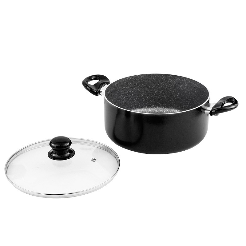 FAITOUT EN ALUMINIUM FORGÉ AVEC COUVERCLE EN SILICONE MODELE GRANIT FT24TFI