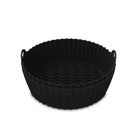 Kitchencook- Siliround - SILIROUND2_BLACK - Moule rond en silicone noir - Antiadhésif - Compatible friteuse à air