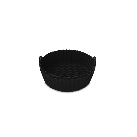 Kitchencook- Siliround - SILIROUND2_BLACK - Moule rond en silicone noir - Antiadhésif - Compatible friteuse à air