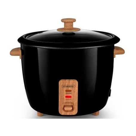 Kitchencook - JAPAN WOOD BLACK - Noir - Cuiseur à riz - 1L - 400W - Maintien au chaud - Cuve antiadhésive