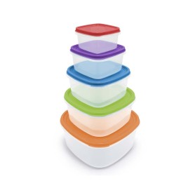 Kitchencook - KTUP5C - Multicolore - Set 5 boîtes de conservation - Empilables - Sans BPA
