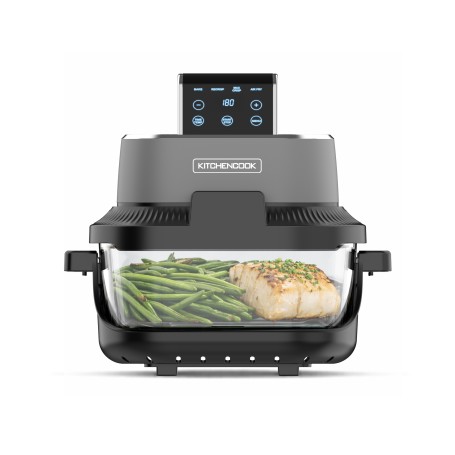 Kitchencook - CRISPX - Friteuse à air panoramique - 2 récipients en verre - 4 programmes - 1500W