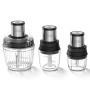 Kitchencook - 1.2.3 - Hachoir électrique 3 en 1 - 400W - 3 bols en verre - 2 vitesses