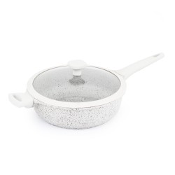 SAUTEUSE EN FONTE D'ALUMINIUM BLANCHE 24CM AVEC COUVERCLE – CINDY ST24TFI KITCHENCOOK