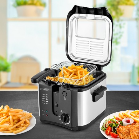 FRITEUSE AVEC THERMOSTAT RÉGLABLE ET FILTRE ANTI GRAISSE FR2020