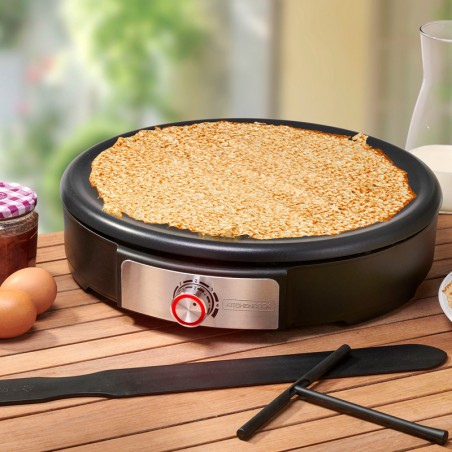 Crépière Chef-Line Pro Cosy & Trendy - Diamètre 24 Cm, Noir, Antiadhésive