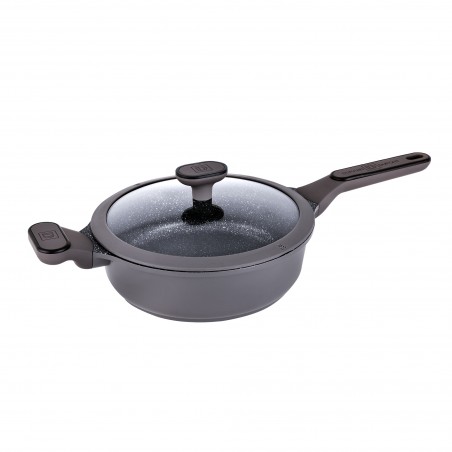 SAUTEUSE EN FONTE D'ALUMINIUM ANTI ADHESIVE 24CM AVEC COUVERCLE – SYCAMORE ST24TFI KITCHENCOOK