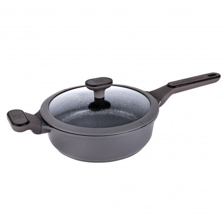 SAUTEUSE 28 CM EN FONTE D'ALUMINIUM AVEC COUVERCLE EN SILICONE SYCAMORE ST28TFI DE KITCHENCOOK