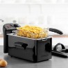 FRITEUSE SEMI-PRO INOX 2100W 3L AVEC FENÊTRE EN VERRE NOIR KFRY DE KITCHENCOOK