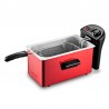 FRITEUSE SEMI-PRO INOX 2100W 3L AVEC FENÊTRE EN VERRE ROUGE KFRY DE KITCHENCOOK