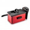 FRITEUSE SEMI-PRO INOX 2100W 3L AVEC FENÊTRE EN VERRE ROUGE KFRY DE KITCHENCOOK