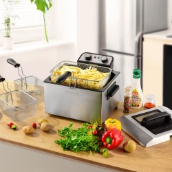 FRITEUSE SEMI-PRO 3000W 5L AVEC FENÊTRE EN VERRE K-FRY XL INOX DE KITCHENCOOK